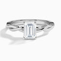 Emerald Twisted Vine Lab Grown Diamond Engagement Ring In 18K White Gold - Lucenjuri