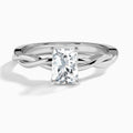 Radiant Twisted Vine Lab Grown Diamond Engagement Ring In 14K White Gold - Lucenjuri