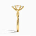 Marquise Twisted Vine Lab Grown Diamond Engagement Ring In 14K Yellow Gold, Side View