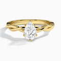 Pear Twisted Vine Lab Grown Diamond Engagement Ring In 14K Yellow Gold - Lucenjuri