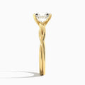 Radiant Twisted Vine Lab Grown Diamond Engagement Ring In 18K Yellow Gold, Side View