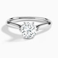 Round Lab Grown Diamond Solitaire Engagement Ring In Platinum - Lucenjuri