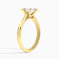 Marquise Lab Grown Diamond Solitaire Engagement Ring In 14K Yellow Gold, Angle View