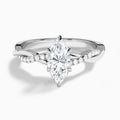 Marquise Accented Twisted Vine Lab Diamond Engagement Ring In Platinum - Lucenjuri