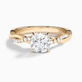 Cushion Accented Twisted Vine Lab Diamond Engagement Ring In 14K Rose Gold - Lucenjuri