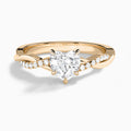 Heart Accented Twisted Vine Lab Diamond Engagement Ring In 14K Rose Gold - Lucenjuri