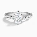 Pear Accented Twisted Vine Lab Diamond Engagement Ring In 14K White Gold - Lucenjuri