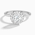 Round Calantha Halo Lab Grown Diamond Engagement Ring In Platinum - Lucenjuri