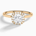 Cushion Calantha Halo Lab Grown Diamond Engagement Ring In 14K Rose Gold - Lucenjuri