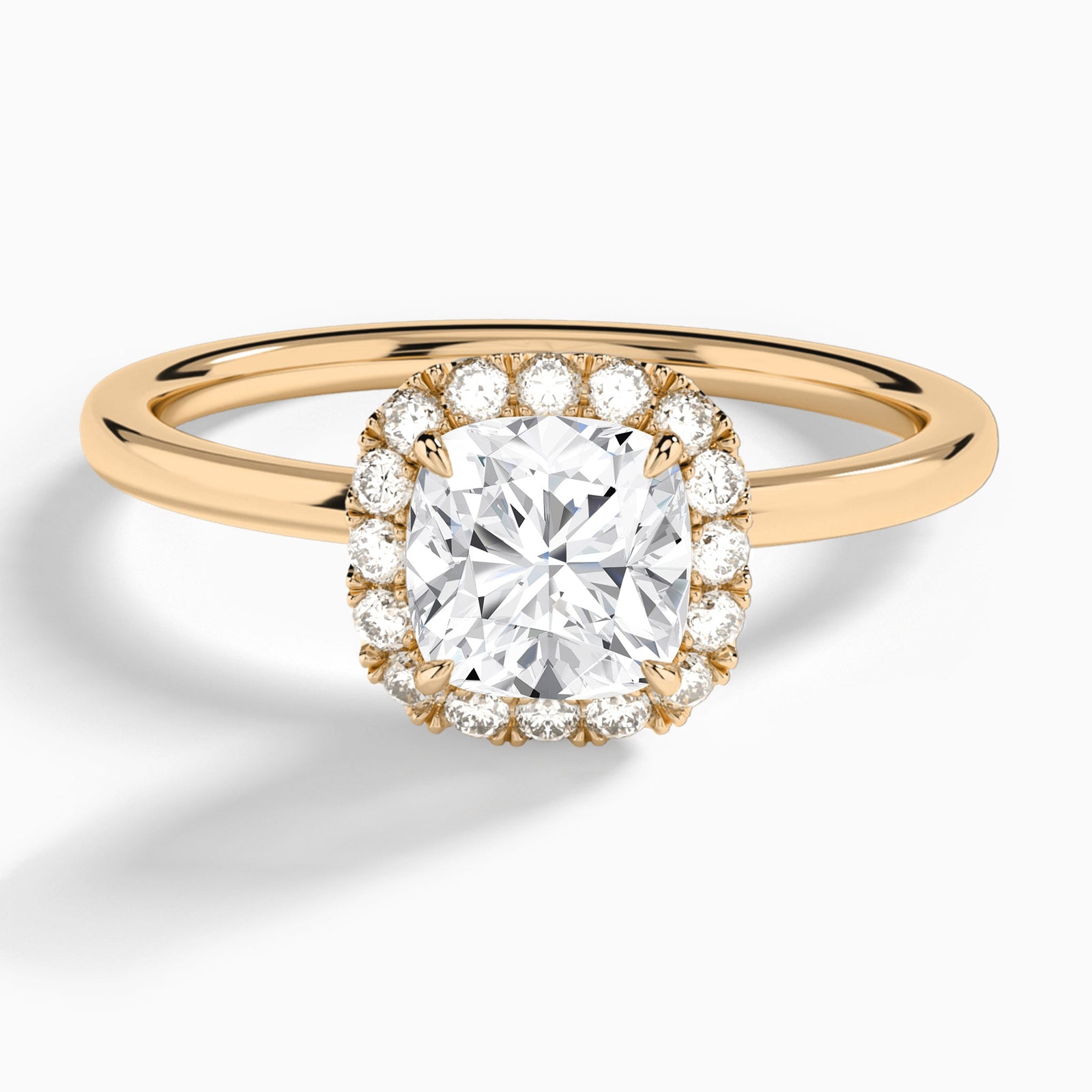 Cushion Calantha Halo Lab Grown Diamond Engagement Ring In 14K Rose Gold - Lucenjuri