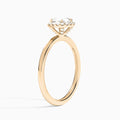 Cushion Calantha Halo Lab Grown Diamond Engagement Ring In 14K Rose Gold, Angle View