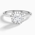 Cushion Calantha Halo Lab Grown Diamond Engagement Ring In 14K White Gold - Lucenjuri