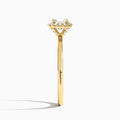 Cushion Calantha Halo Lab Diamond Engagement Ring In 14K Yellow Gold, Side View