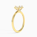 Emerald Calantha Halo Lab Diamond Engagement Ring In 18K Yellow Gold, Angle View