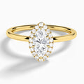 Marquise Calantha Halo Lab Diamond Engagement Ring In 14K Yellow Gold - Lucenjuri
