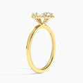 Marquise Calantha Halo Lab Diamond Engagement Ring In 14K Yellow Gold, Angle View