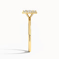 Marquise Calantha Halo Lab Diamond Engagement Ring In 14K Yellow Gold, Side View