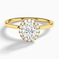 Oval Calantha Halo Lab Diamond Engagement Ring In 18K Yellow Gold - Lucenjuri