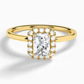 Radiant Calantha Halo Lab Diamond Engagement Ring In 18K Yellow Gold - Lucenjuri