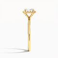 Radiant Calantha Halo Lab Diamond Engagement Ring In 18K Yellow Gold, Side View