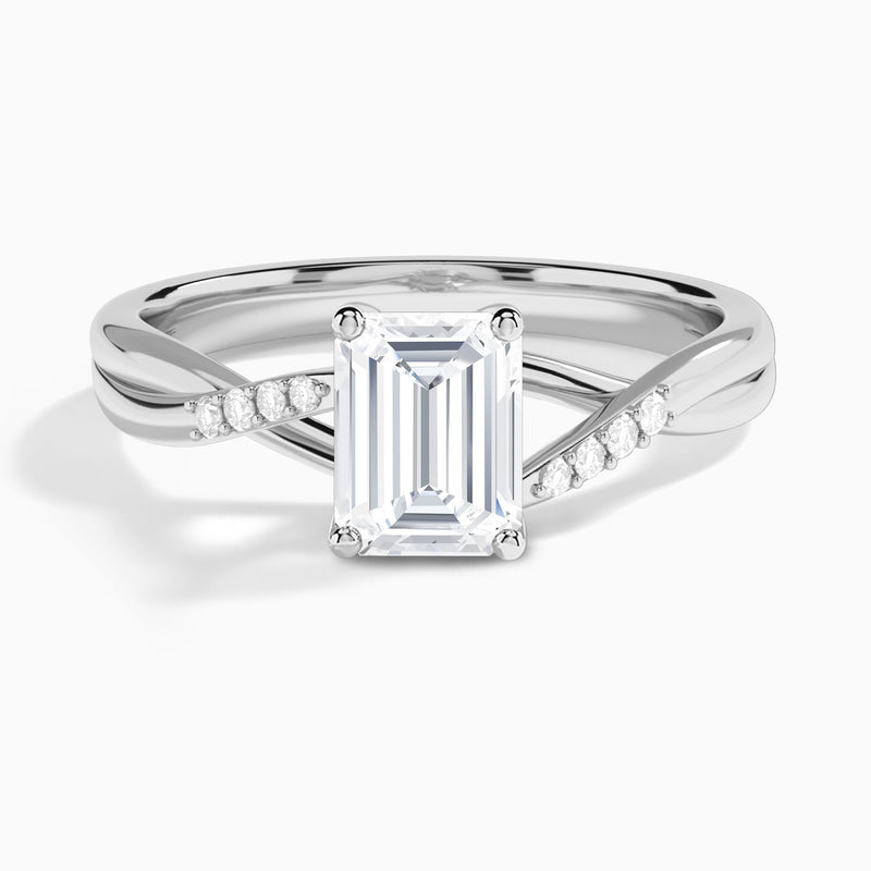 Emerald Cordelia Lab Grown Diamond Engagement Ring In Platinum - Lucenjuri
