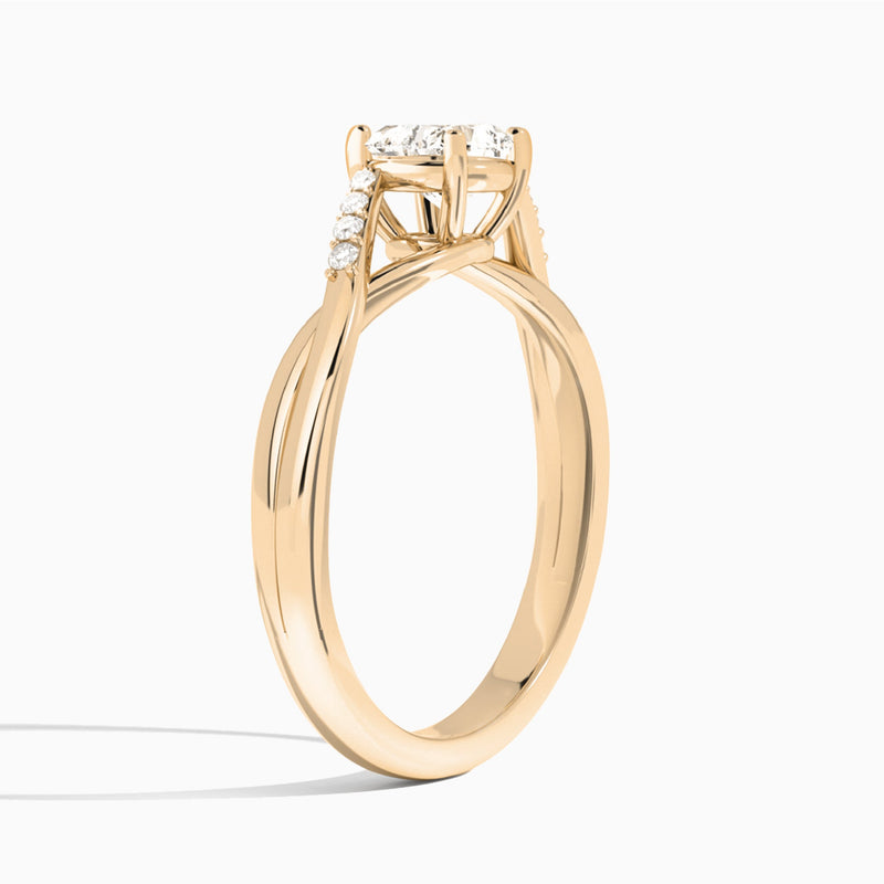 Heart Cordelia Lab Grown Diamond Engagement Ring In 14K Rose Gold, Angle View