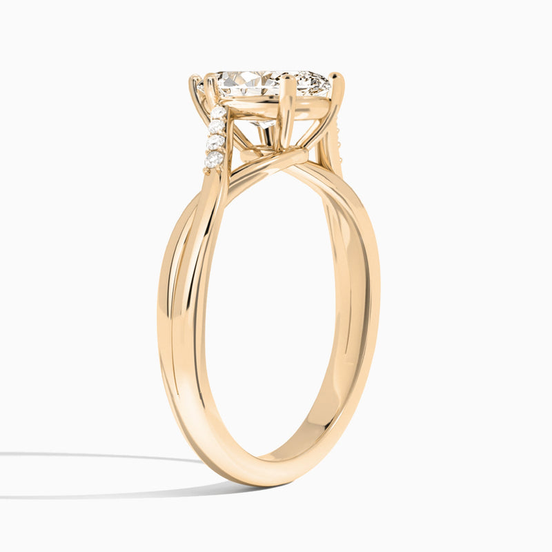 Marquise Cordelia Lab Grown Diamond Engagement Ring In 14K Rose Gold, Angle View