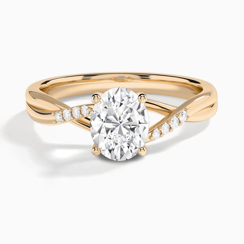 Oval Cordelia Lab Grown Diamond Engagement Ring In 14K Rose Gold - Lucenjuri