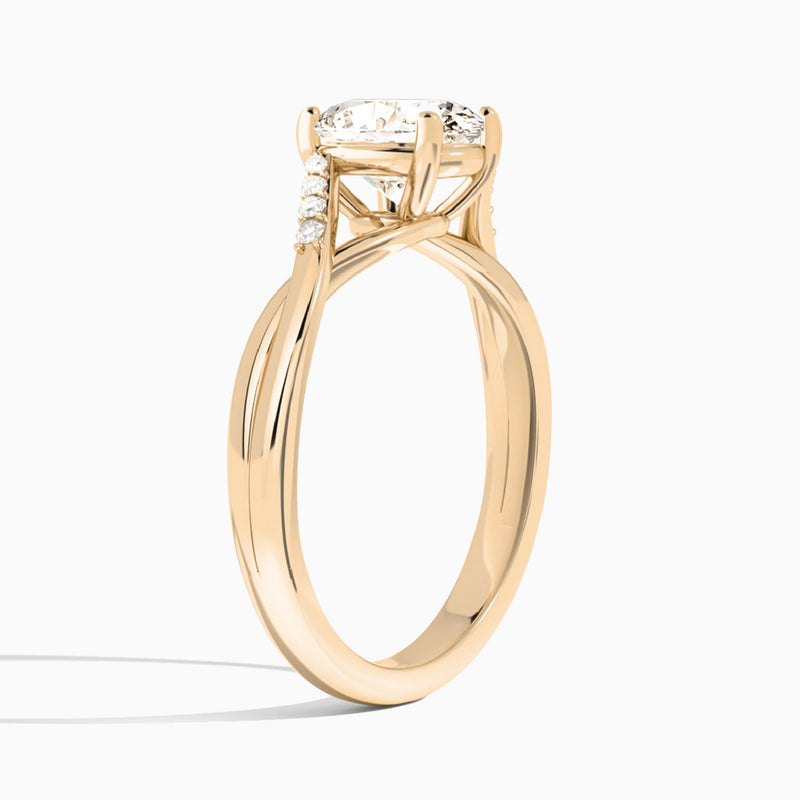 Oval Cordelia Lab Grown Diamond Engagement Ring In 14K Rose Gold, Angle View