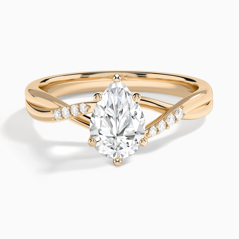 Pear Cordelia Lab Grown Diamond Engagement Ring In 14K Rose Gold - Lucenjuri