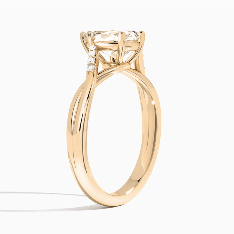 Pear Cordelia Lab Grown Diamond Engagement Ring In 14K Rose Gold, Angle View