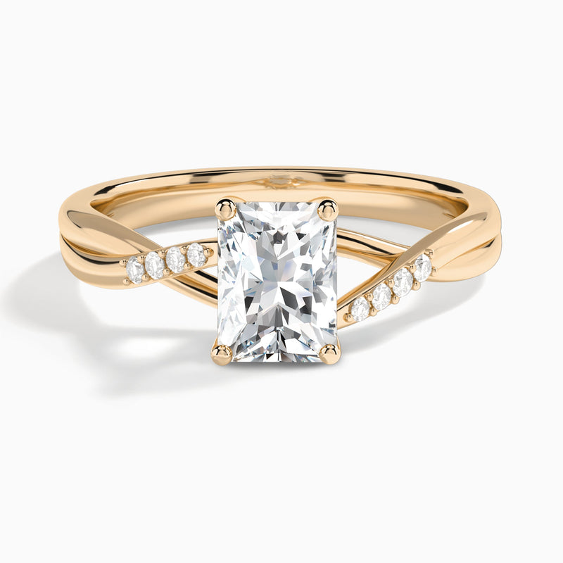 Radiant Cordelia Lab Grown Diamond Engagement Ring In 14K Rose Gold - Lucenjuri
