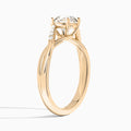 Round Cordelia Lab Grown Diamond Engagement Ring In 14K Rose Gold, Angle View