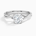 Round Cordelia Lab Grown Diamond Engagement Ring In 14K White Gold - Lucenjuri