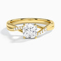 Cushion Cordelia Lab Grown Diamond Engagement Ring In 14K Yellow Gold - Lucenjuri