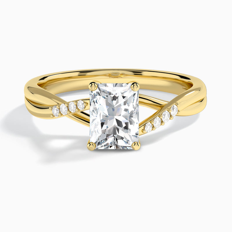 Radiant Cordelia Lab Grown Diamond Engagement Ring In 18K Yellow Gold - Lucenjuri