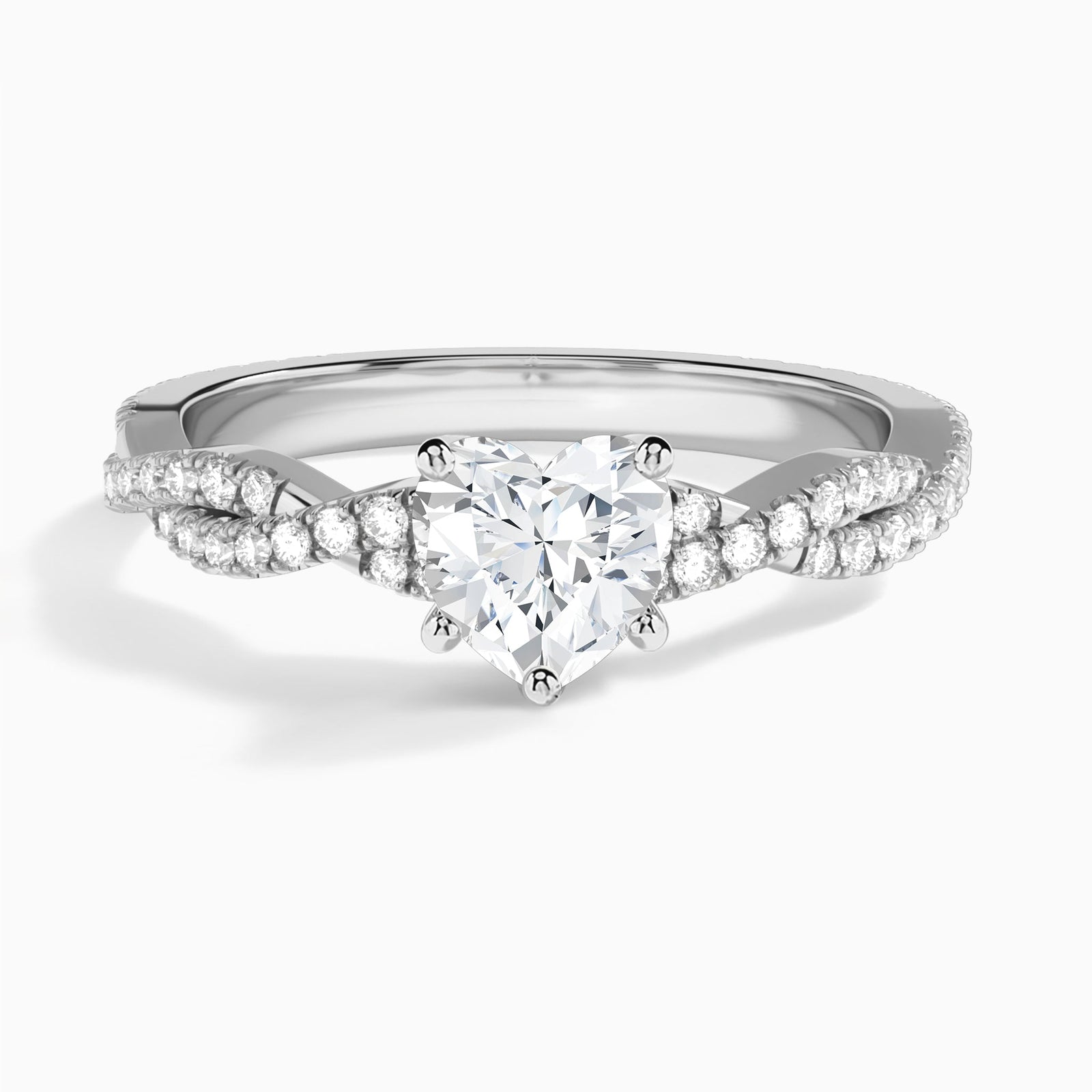 Heart Luxe Twisted Vine Lab Grown Diamond Engagement Ring In Platinum - Lucenjuri