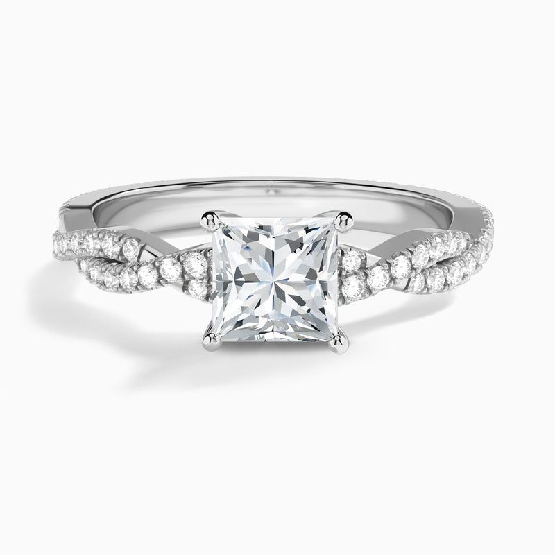 Princess Luxe Twisted Vine Lab Grown Diamond Engagement Ring In Platinum - Lucenjuri