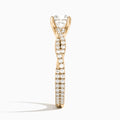 Cushion Luxe Twisted Vine Lab Diamond Engagement Ring In 14K Rose Gold, Side View