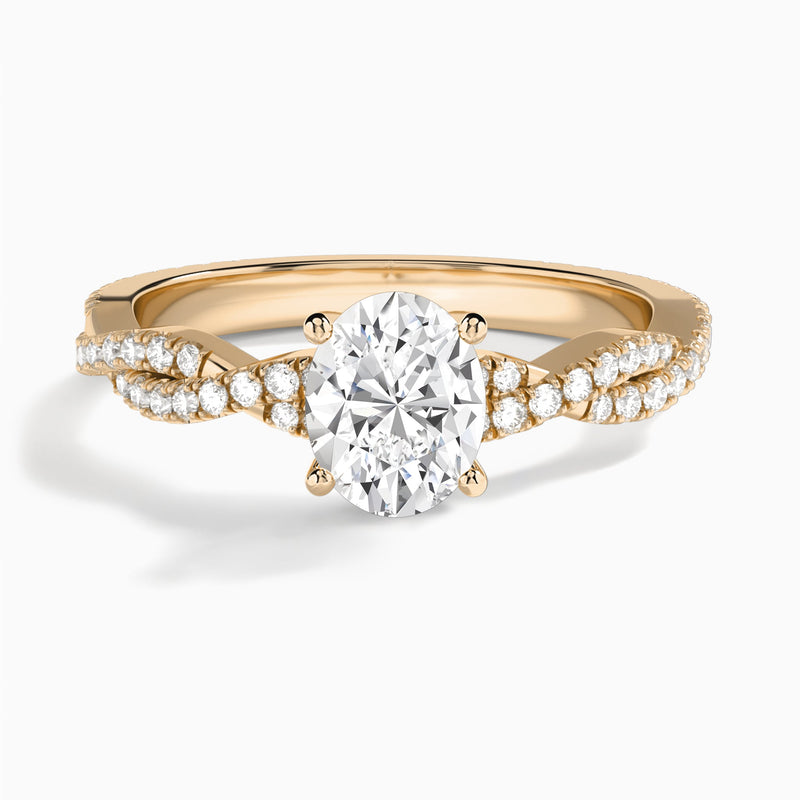 Oval Luxe Twisted Vine Lab Diamond Engagement Ring In 14K Rose Gold - Lucenjuri