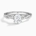 Pear Luxe Twisted Vine Lab Diamond Engagement Ring In 14K White Gold - Lucenjuri