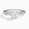 Round Luxe Twisted Vine Lab Diamond Engagement Ring In 14K White Gold - Lucenjuri