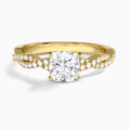 Cushion Luxe Twisted Vine Lab Diamond Engagement Ring In 14K Yellow Gold - Lucenjuri