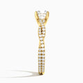 Cushion Luxe Twisted Vine Lab Diamond Engagement Ring In 14K Yellow Gold, Side View