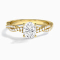 Oval Luxe Twisted Vine Lab Diamond Engagement Ring In 18K Yellow Gold - Lucenjuri
