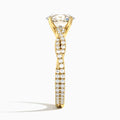 Oval Luxe Twisted Vine Lab Diamond Engagement Ring In 18K Yellow Gold, Side View