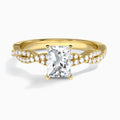 Radiant Luxe Twisted Vine Lab Diamond Engagement Ring In 18K Yellow Gold - Lucenjuri