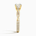 Round Luxe Twisted Vine Lab Diamond Engagement Ring In 14K Yellow Gold, Side View