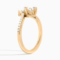 Asscher Nova Lab Grown Diamond Engagement Ring In 14K Rose Gold, Angle View