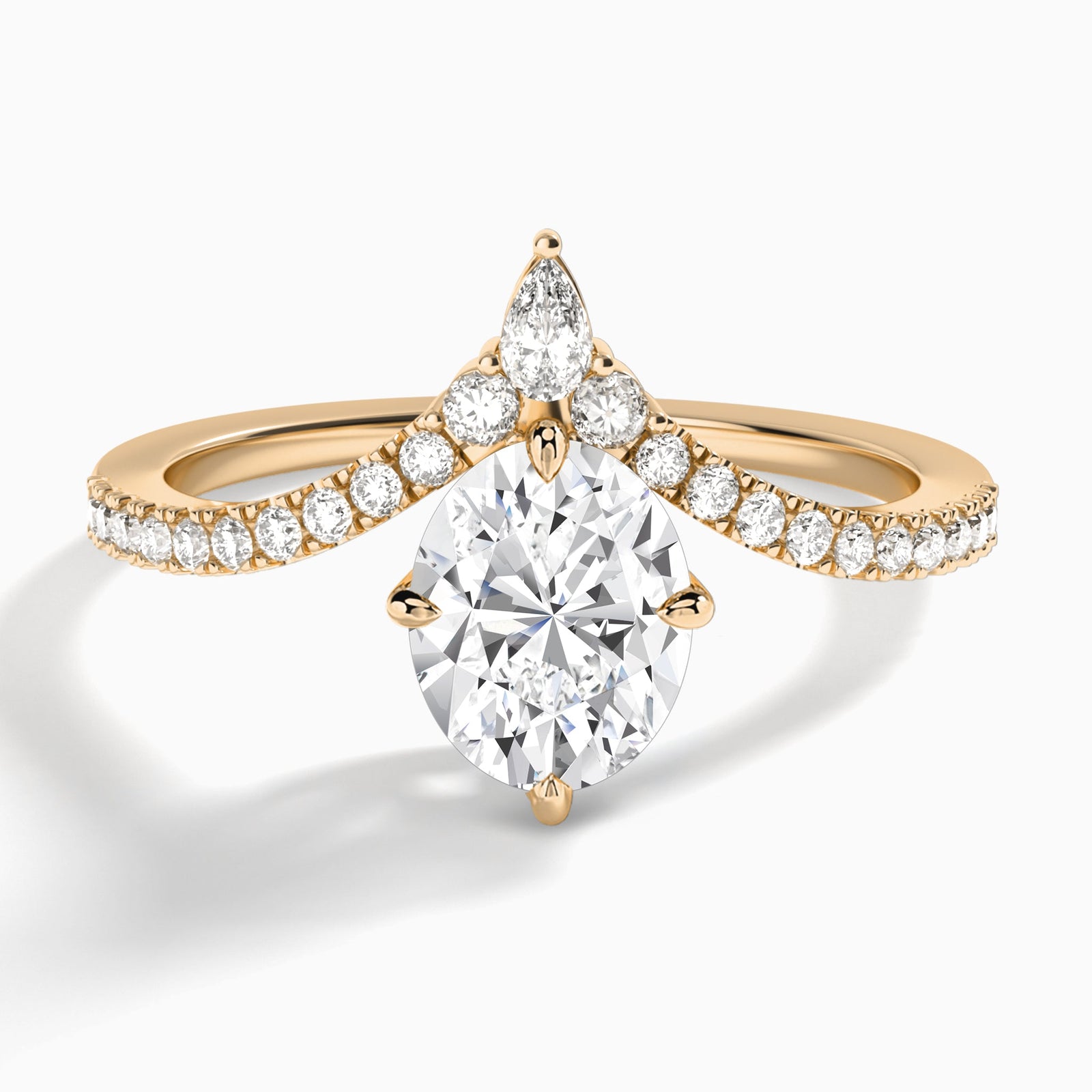 Oval Nova Lab Grown Diamond Engagement Ring In 14K Rose Gold - Lucenjuri